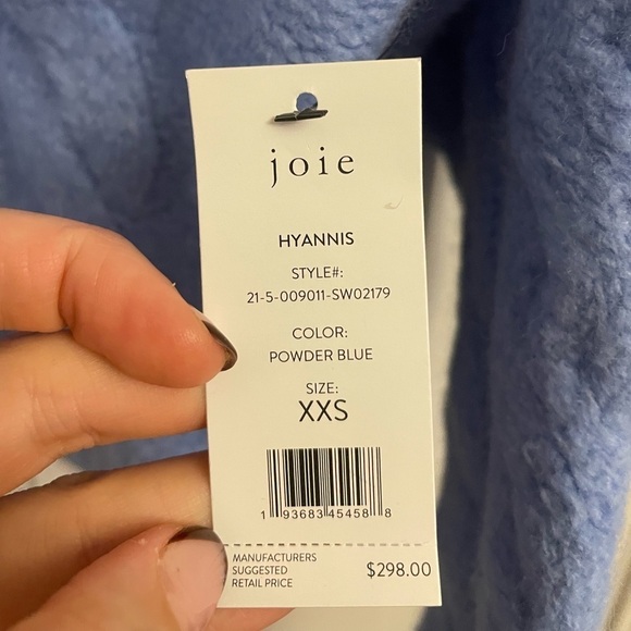 Joie HYANNIS CREWNECK SWEATER in Powder Blue New with Tags! - Picture 5 of 6